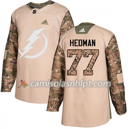 Camisola Tampa Bay Lightning Victor Hedman 77 Adidas 2017-2018 Camo Veterans Day Practice Authentic - Homem